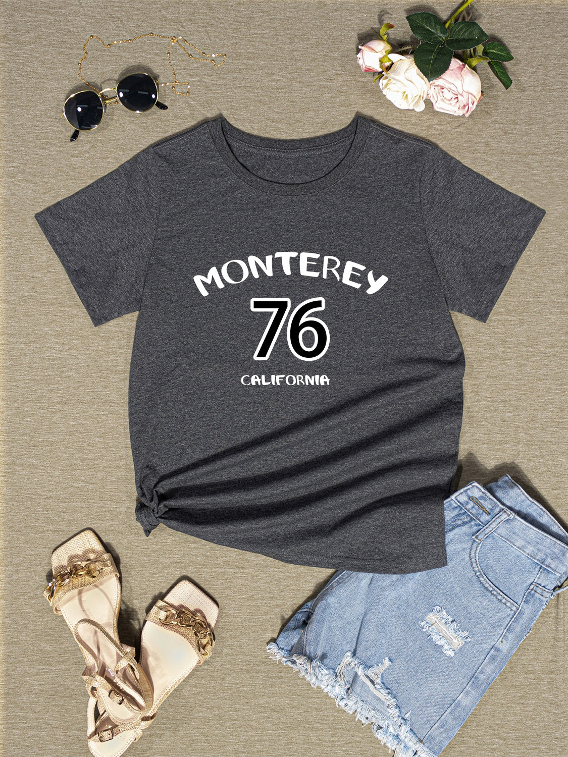 Honeybee Mumford's Letter Graphic Round Neck T-Shirt