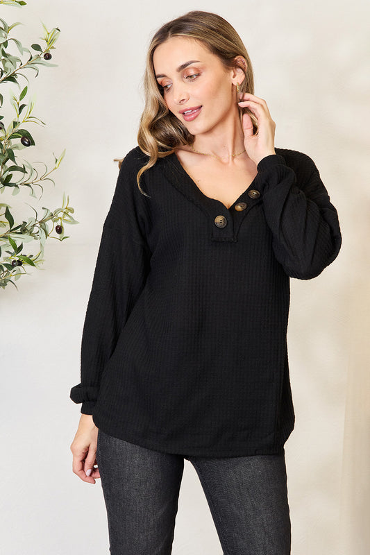 Honeybee Mumford's Buttoned Long Sleeve Blouse