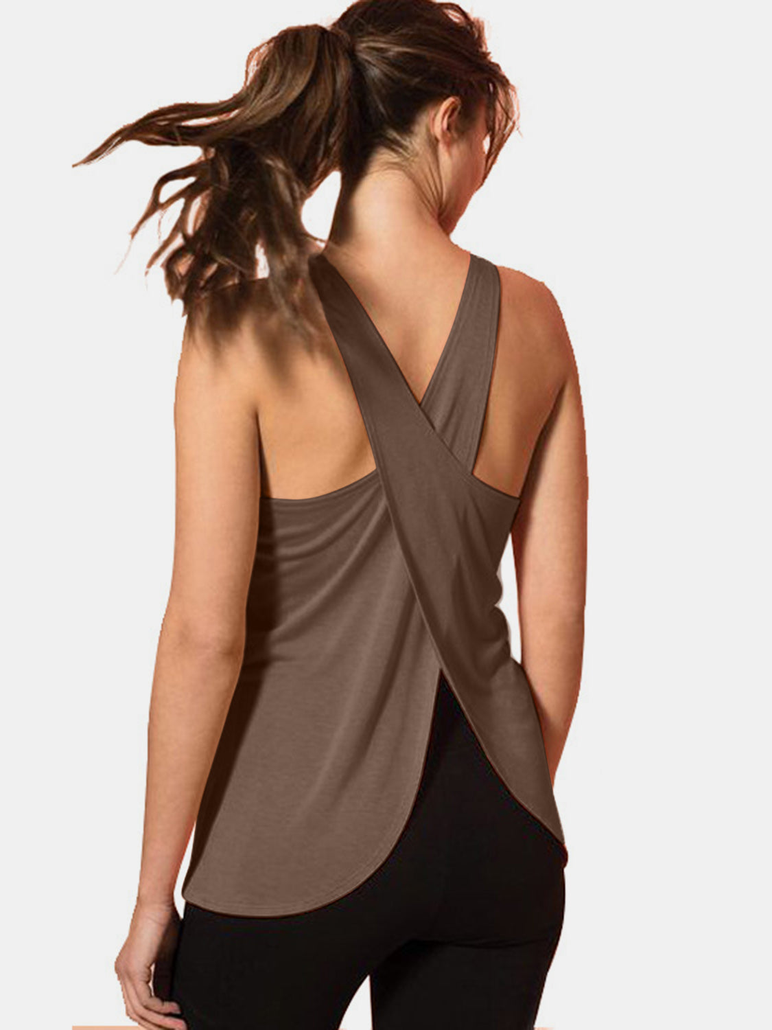 Honeybee Mumford's Crisscross Scoop Neck Active Tank