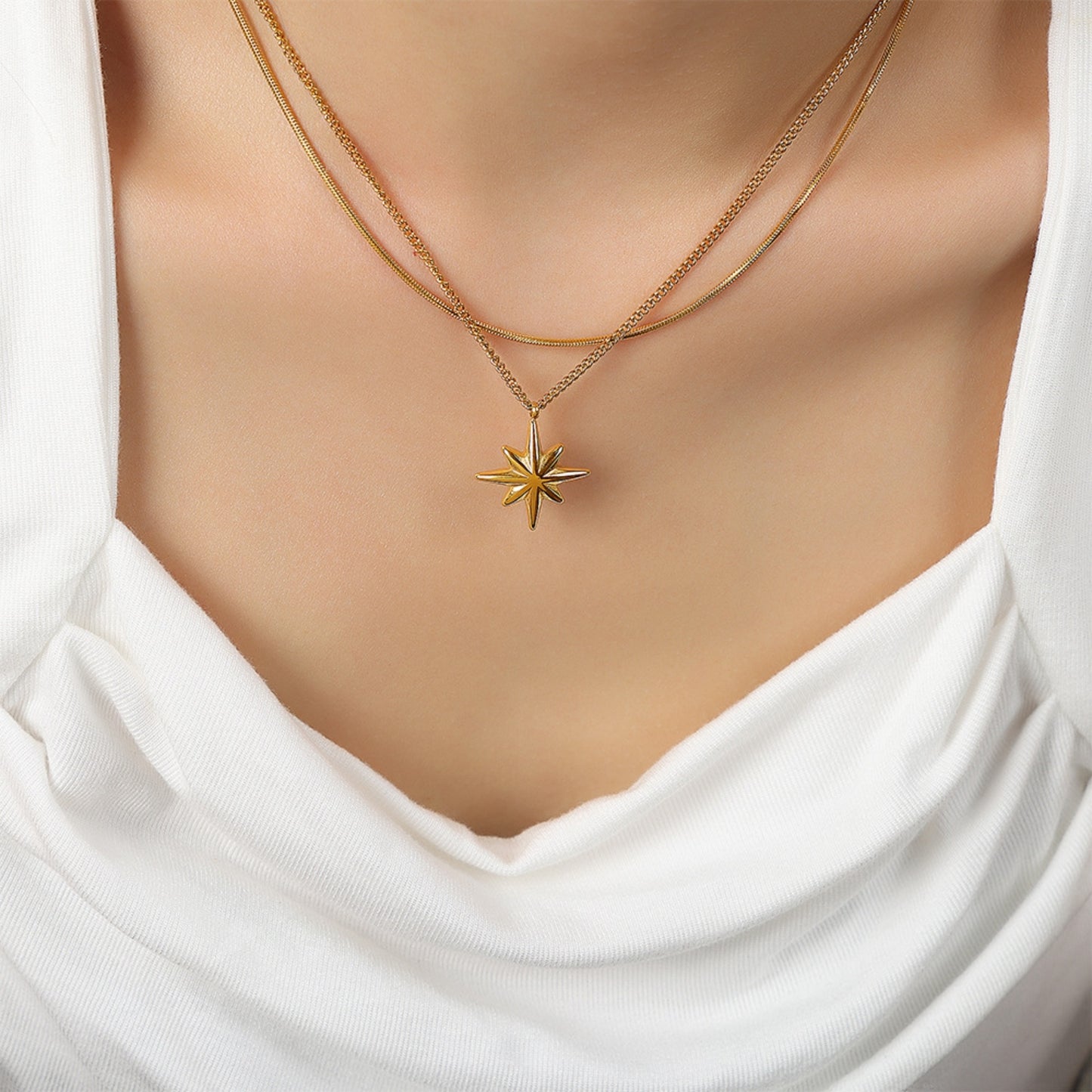 Honeybee Mumford's Star Pendant Double-Layered Necklace