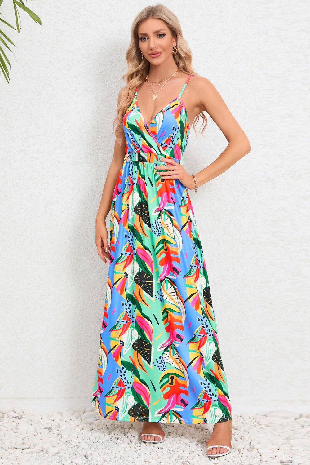 Honeybee Mumford's Printed Surplice Maxi Cami Dress