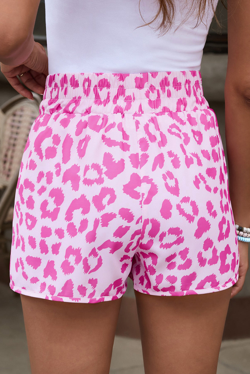 Honeybee Mumford's Leopard Elastic Waist Shorts