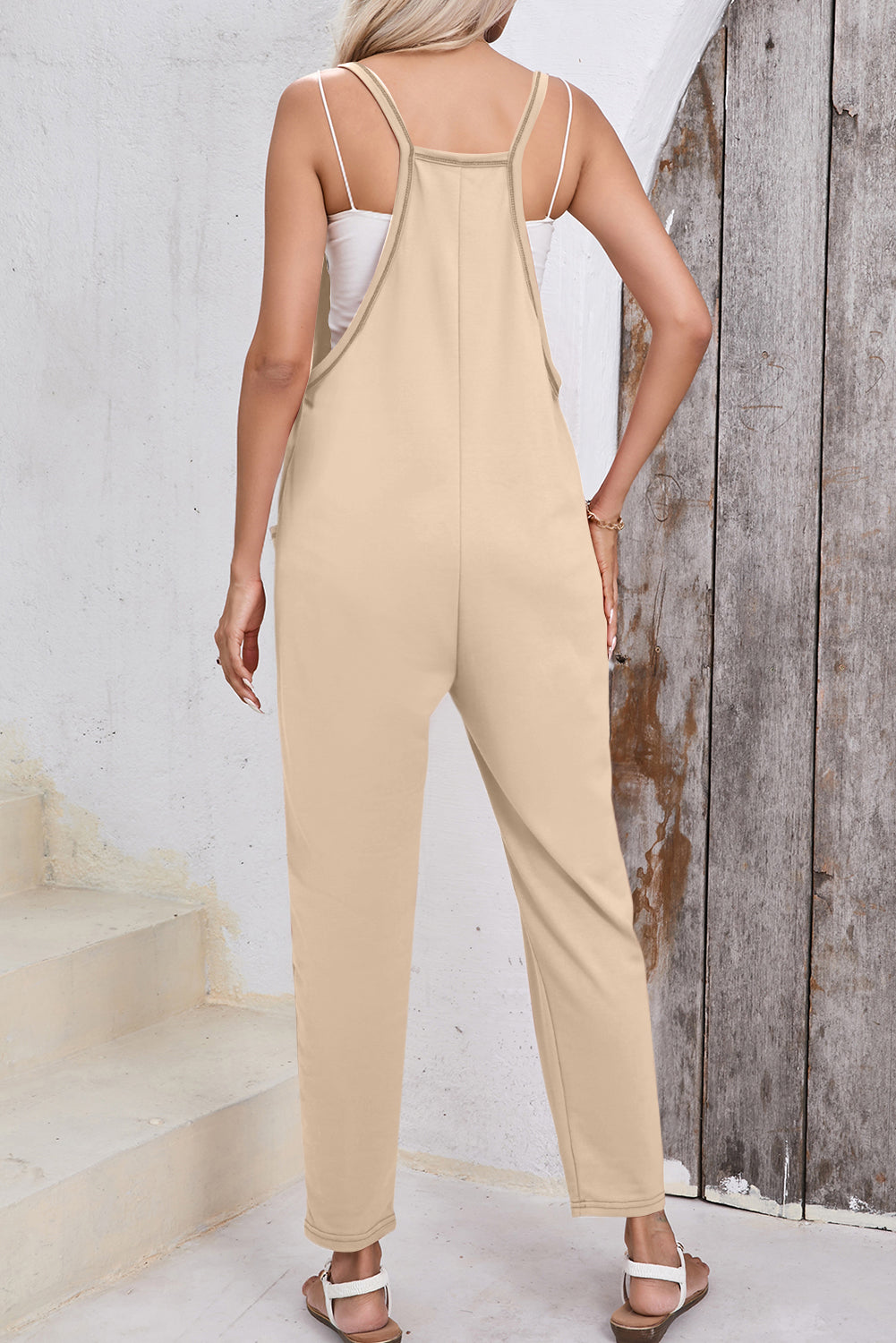 Honeybee Mumford's Pocketed Scoop Neck Spaghetti Strap Overalls