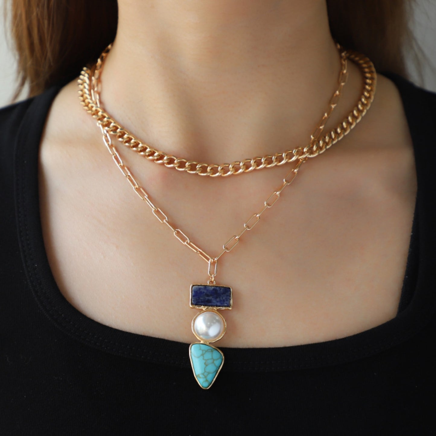 honeybee Mumford's 2 Piece Gemstone Necklace