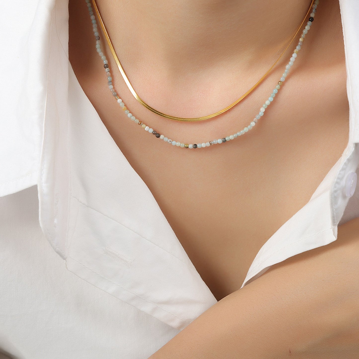 Honeybee Mumford's Beaded Double-Layered Necklace