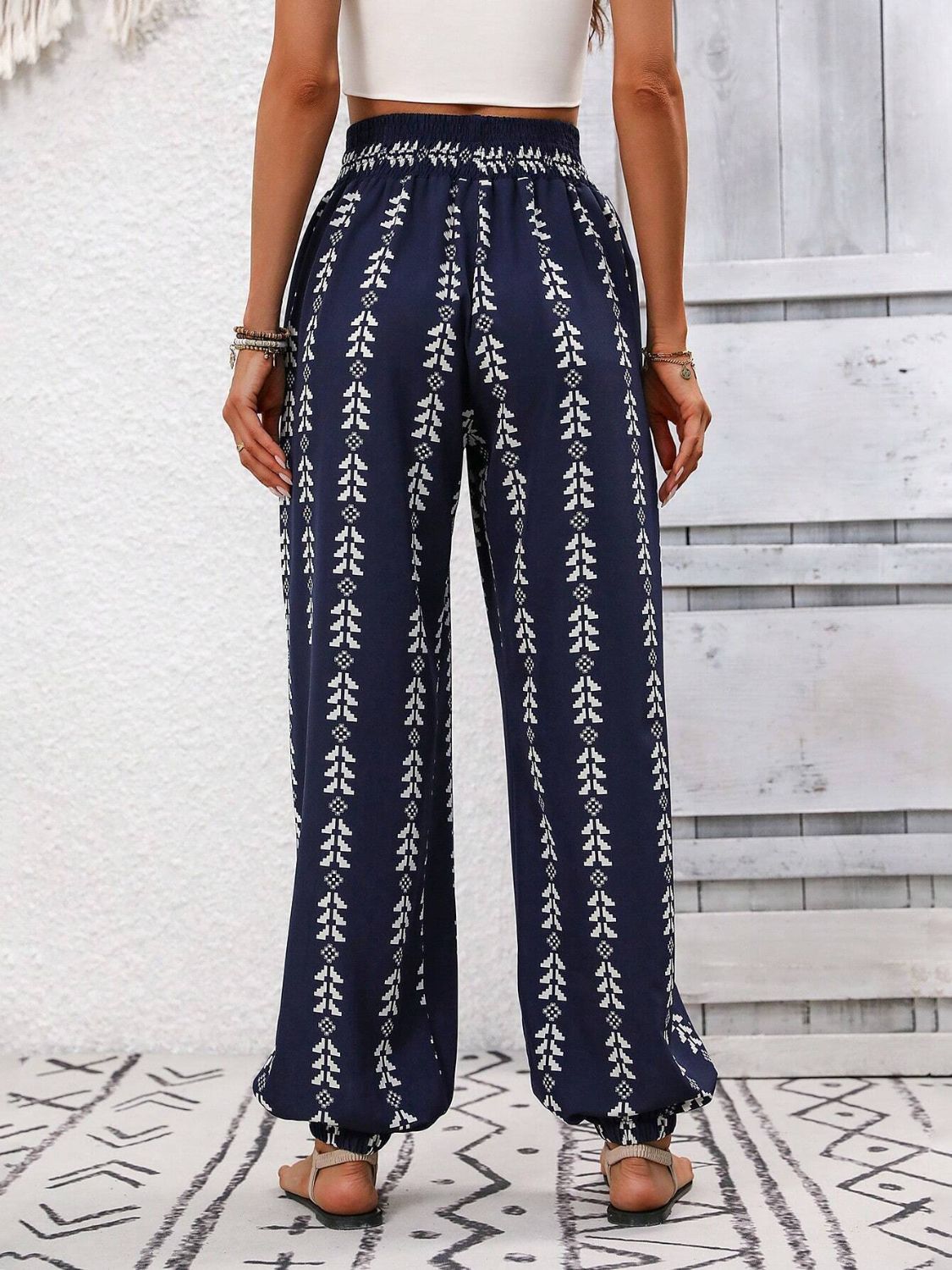 Honeybee Mumford's Tied Printed High Waist Pants