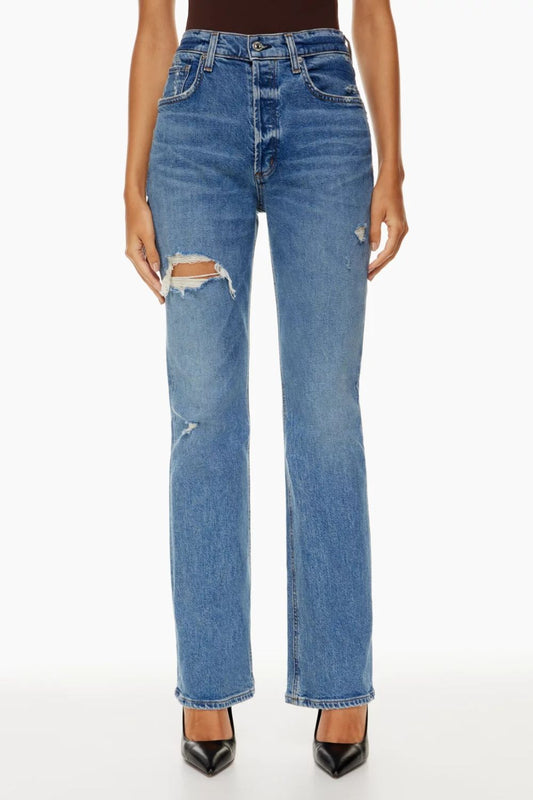 Honeybee Mumford's Distressed Straight Jeans with Pockets