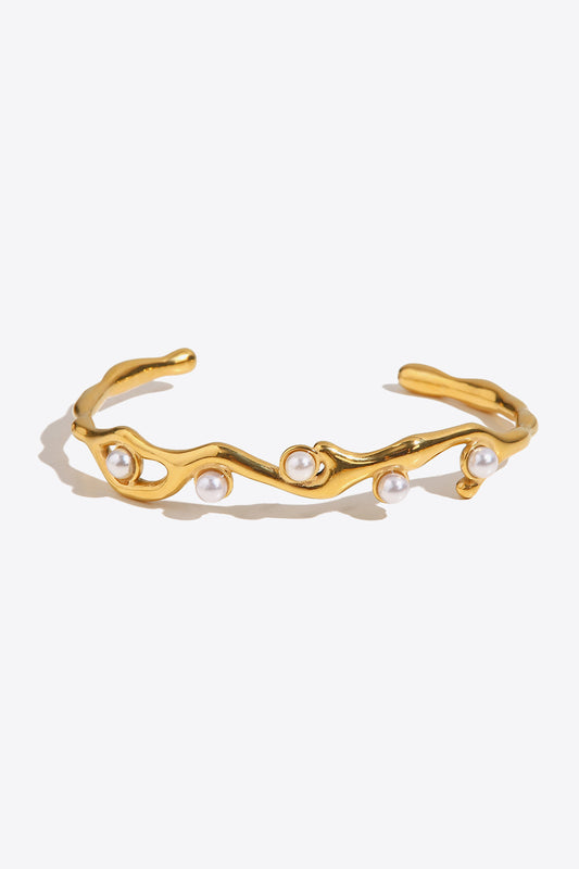 Honeybee Mumford's Synthetic Pearl Open Bracelet