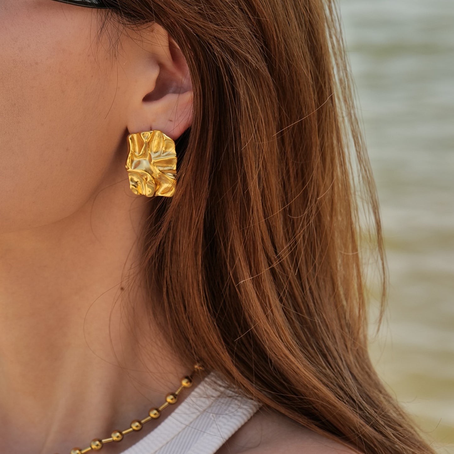 honeybee Mumford's Geometric Gold-Plated Earrings