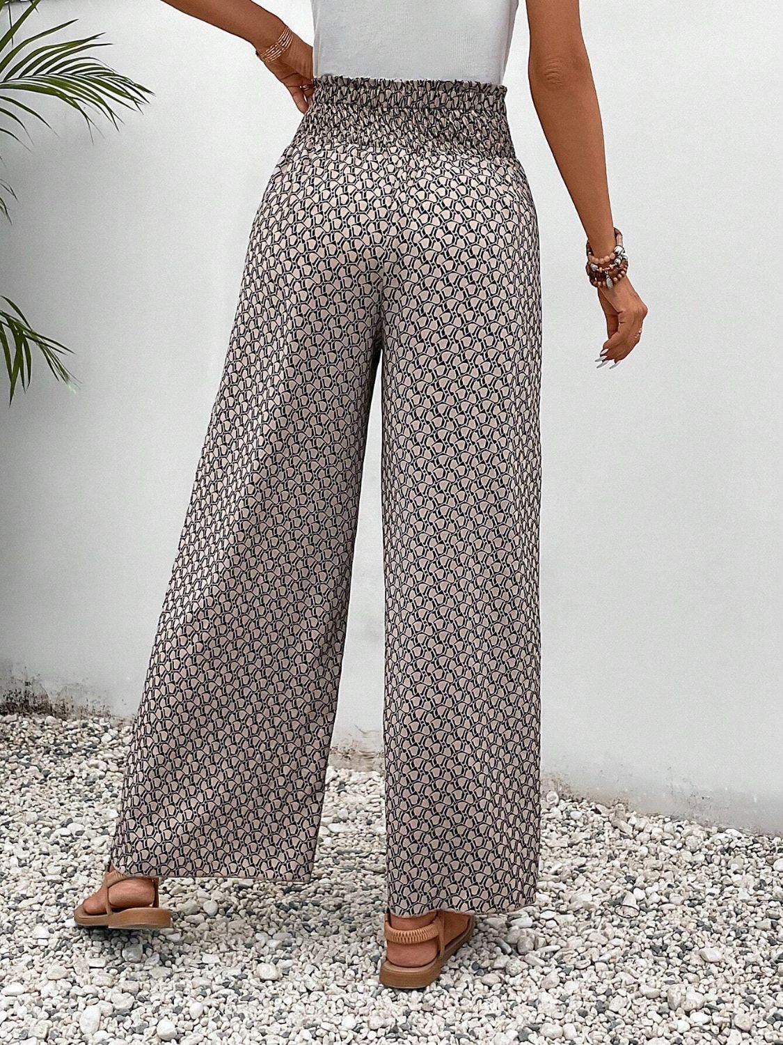 Honeybee Mumford's Tied Printed Wide Leg Pants