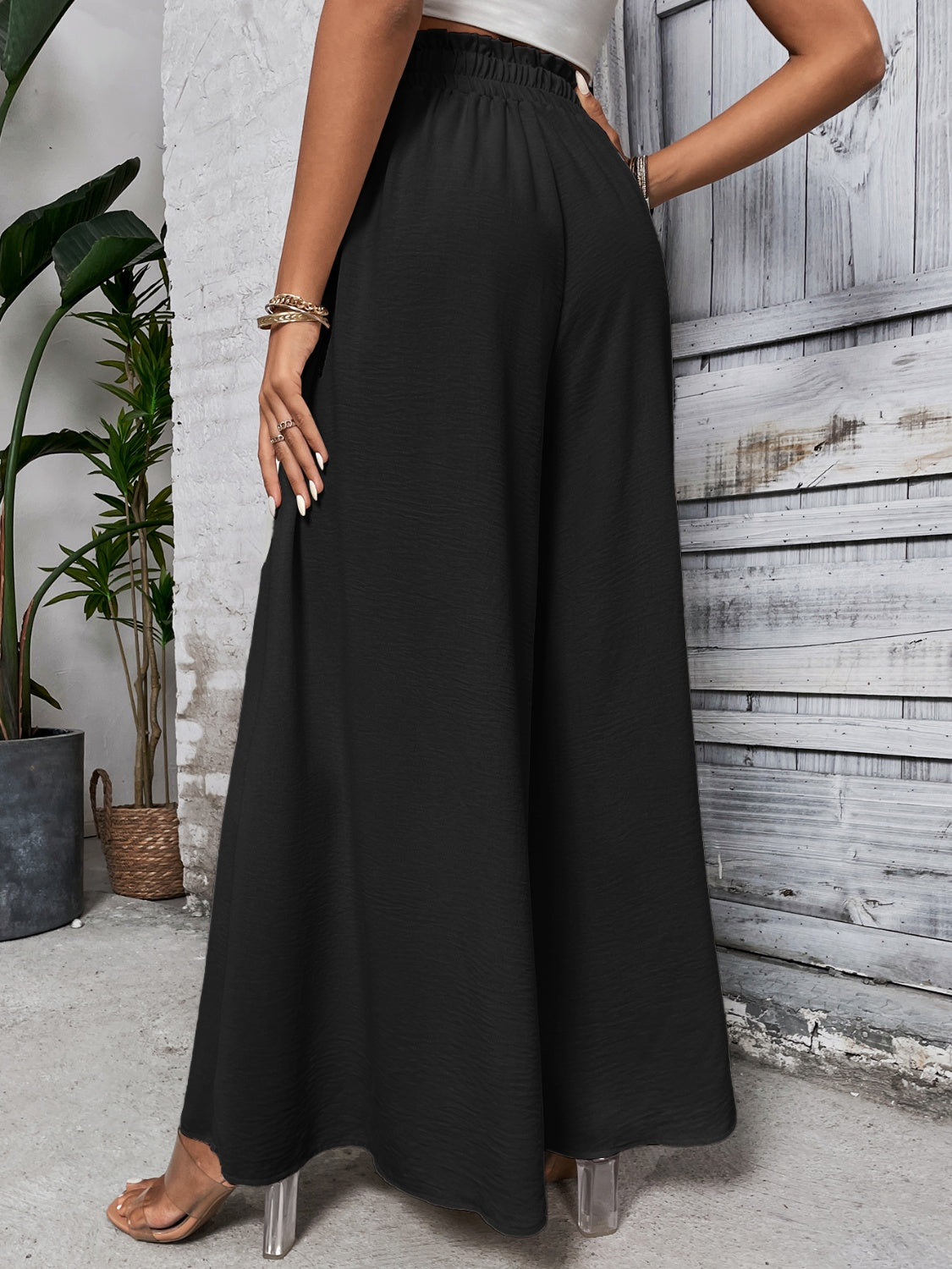 Honeybee Mumford's Tied High Waist Wide Leg Pants