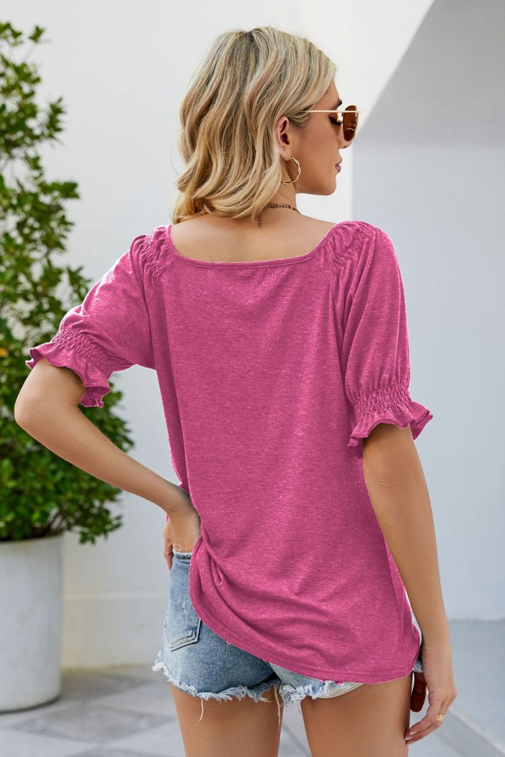 Honeybee Mumford's Short Flounce Sleeve Top