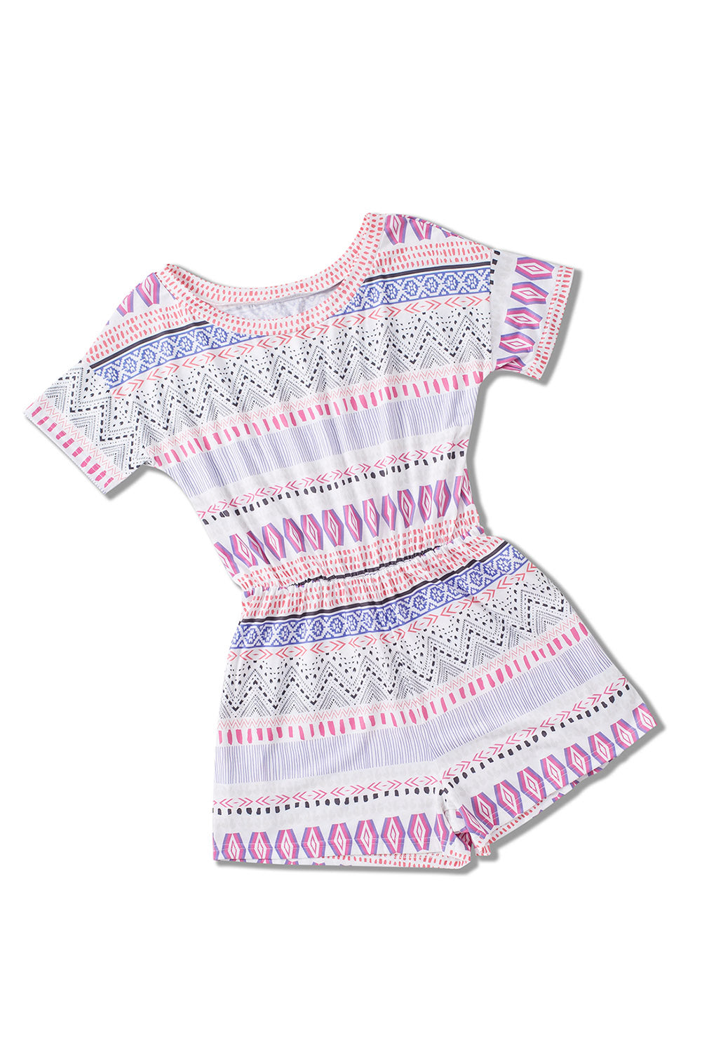 Honeybee Mumford's Multicolor Aztec Print Short Sleeve Romper