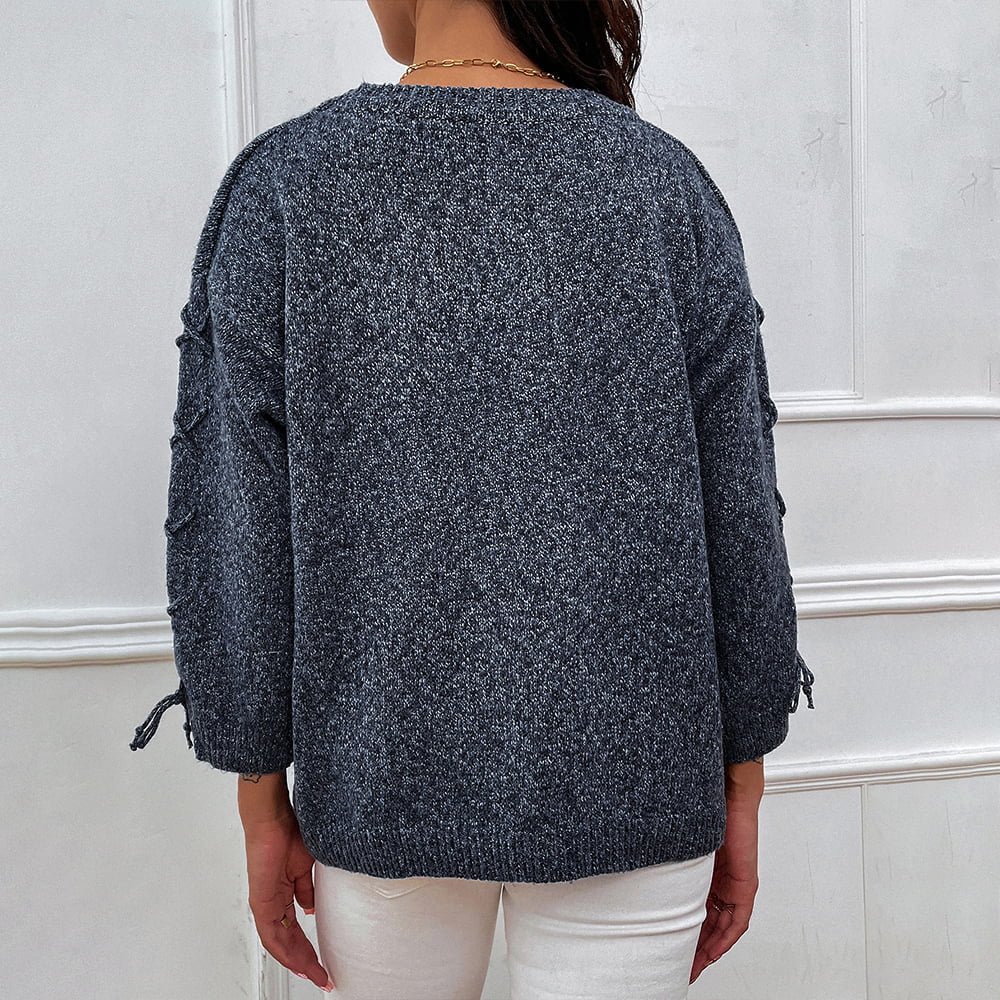 Honeybee Mumford's Round Neck Dropped Shoulder Sweater