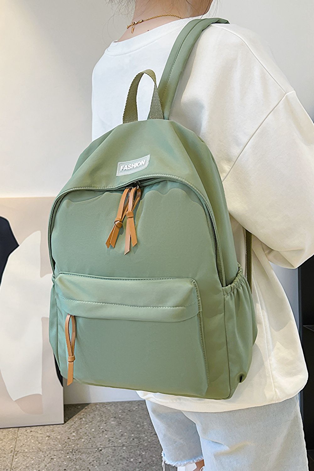 honeybee Mumford's Polyester Backpack( light purple,blue,black, peach, light green, yellow and white colors)