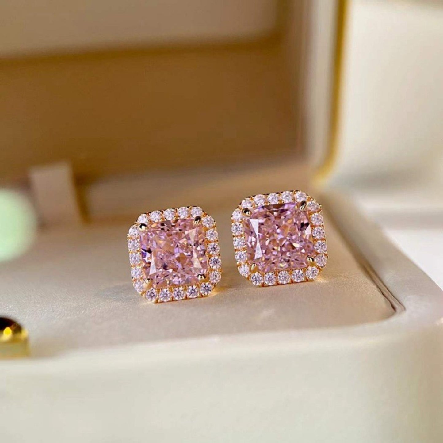 honeybee Mumford's Gemstone Square Stud Earrings