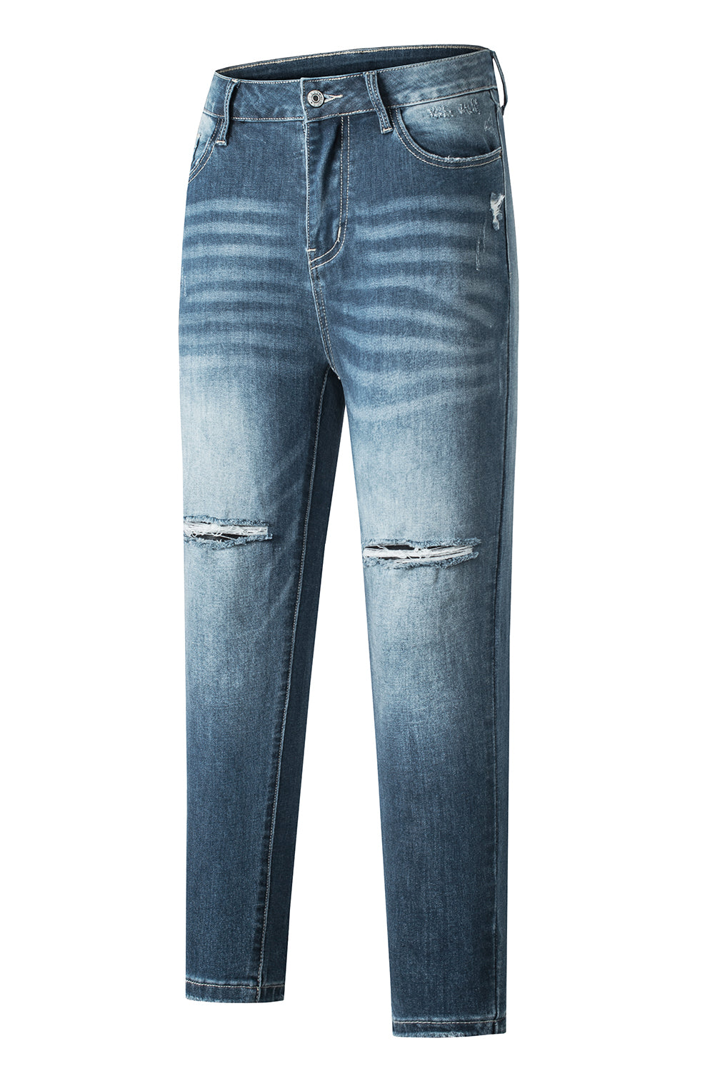 Honeybee Mumford's Blue Distressed Ripped Skinny Jeans