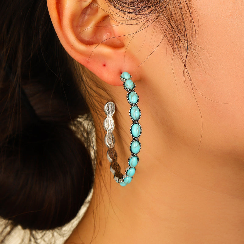 honeybee Mumford's Turquoise C-Hoop Earrings