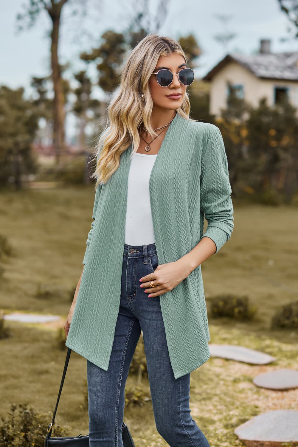 Honeybee Mumford's Open Front Long Sleeve Cardigan