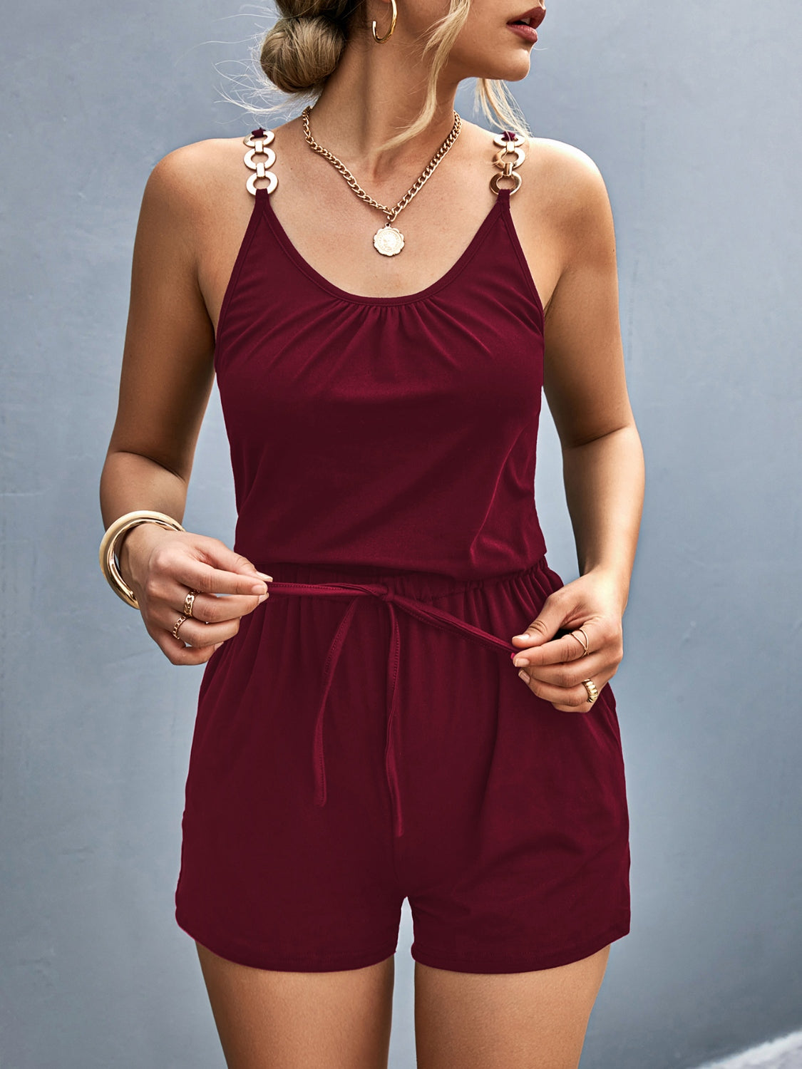 Honeybee Mumford's Scoop Neck Romper with Pockets