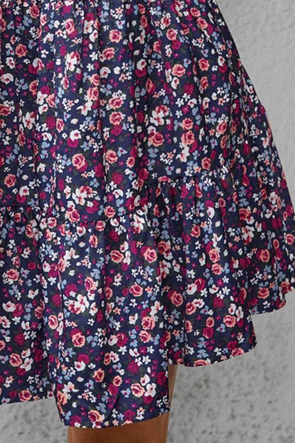 Honeybee Mumford's Floral Round Neck Flounce Sleeve Dress