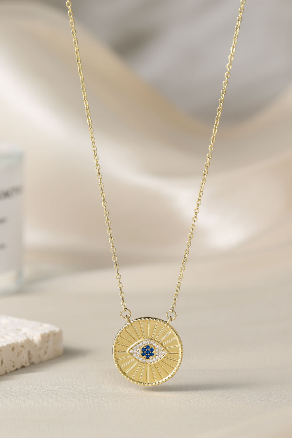 Honeybee Mumford's Rhinestone Evil Eye Pendant Necklace