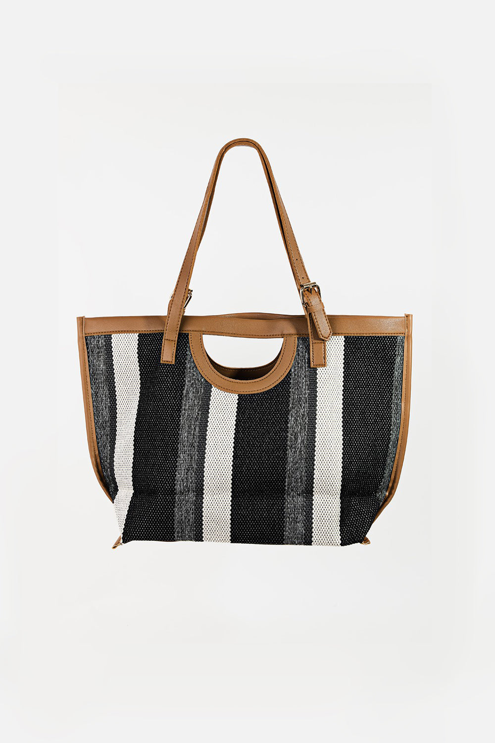 Honeybee Mumford's Striped Leather Trim Tote Bag