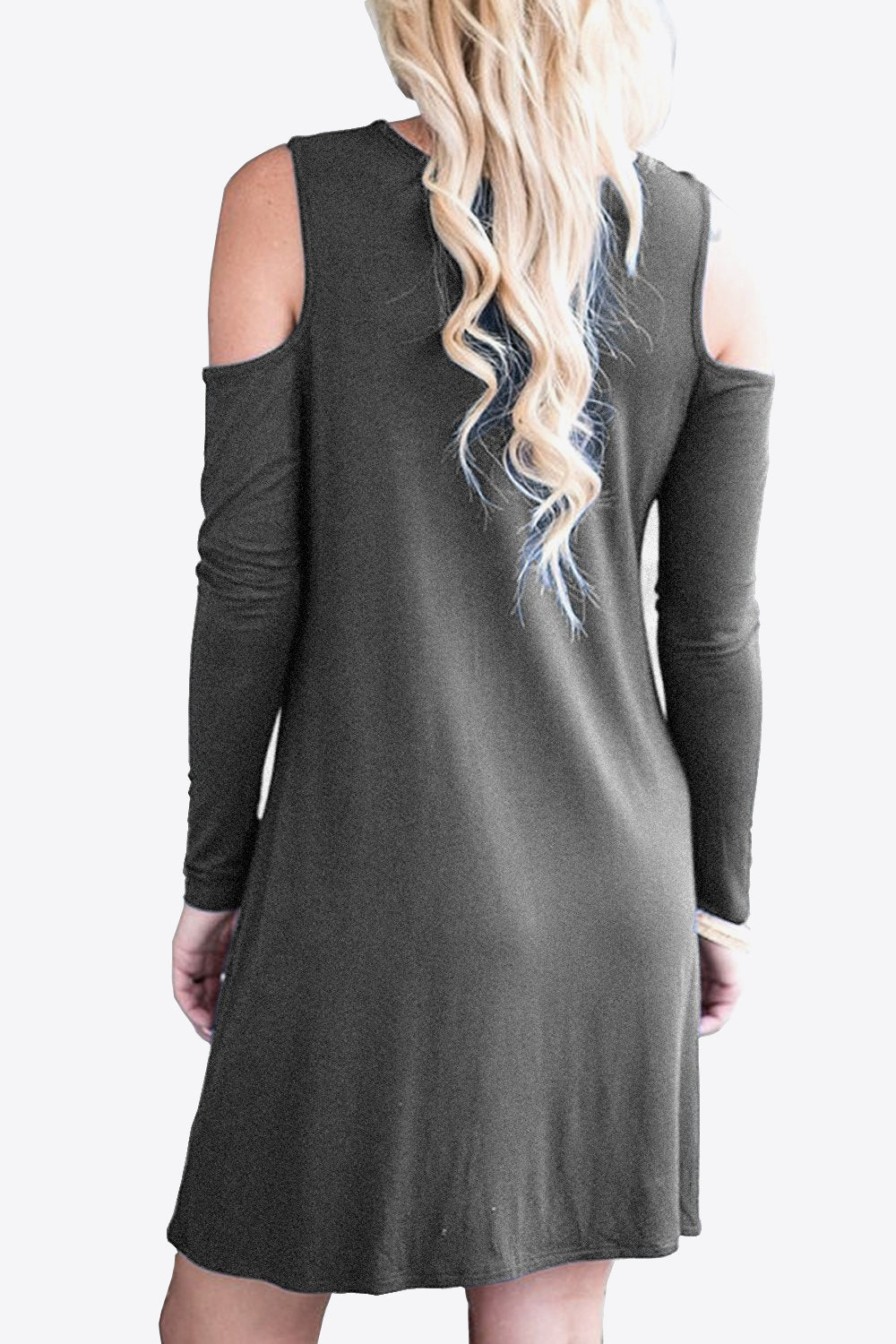 Honeybee Mumford's Cold-Shoulder Long Sleeve Round Neck Dress