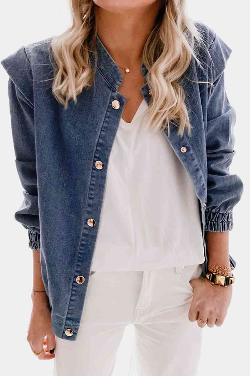 Honeybee Mumford's Shoulder Detail Denim Button Down Shirt