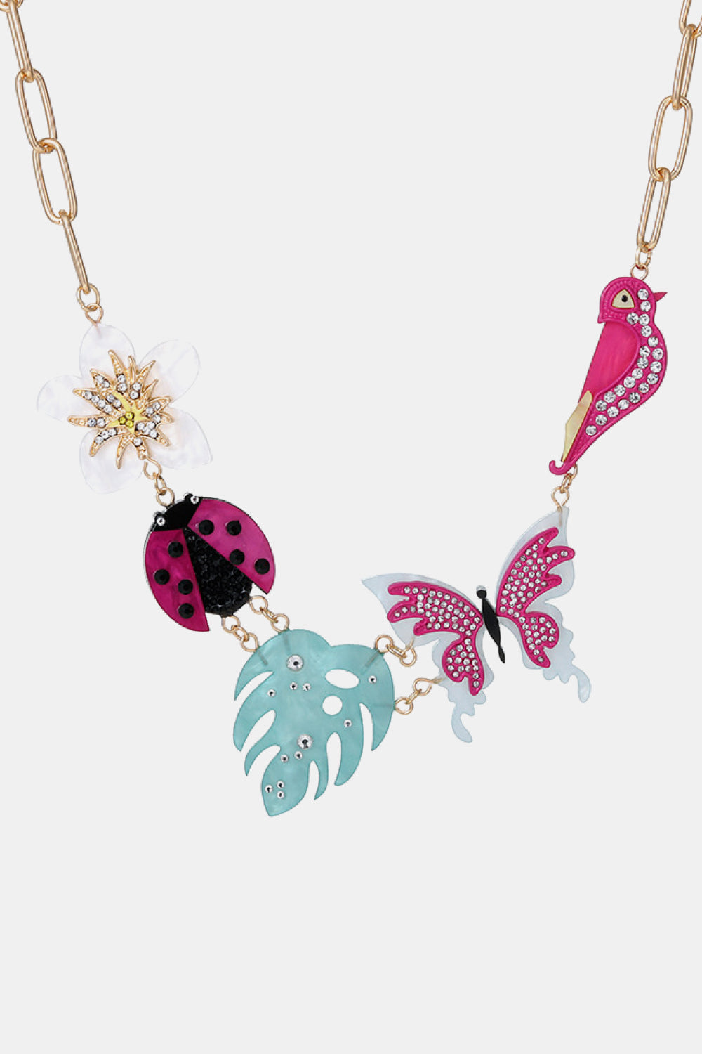 honeybee Mumford's Rhinestone Multi-Charm Necklace