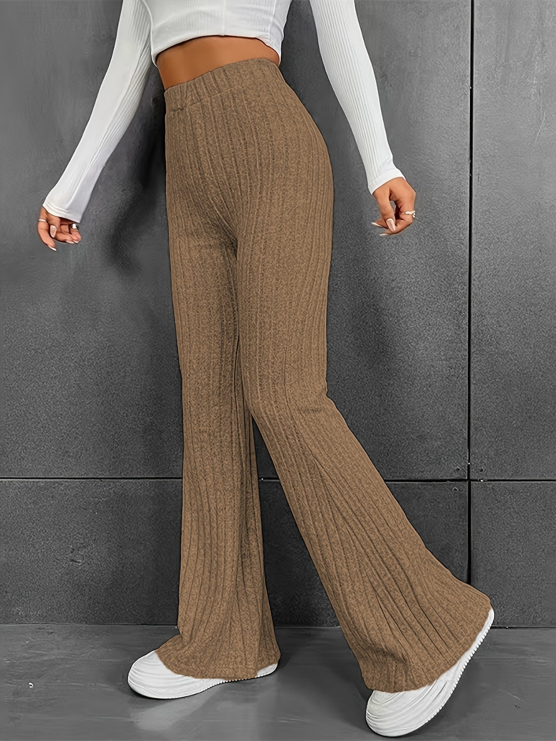 Honeybee Mumford's Ribbed High Waist Bootcut Pants