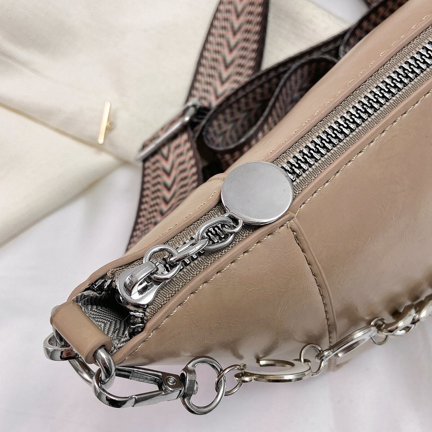 Honeybee Mumford's Leather Chain Trim Crossbody Bag