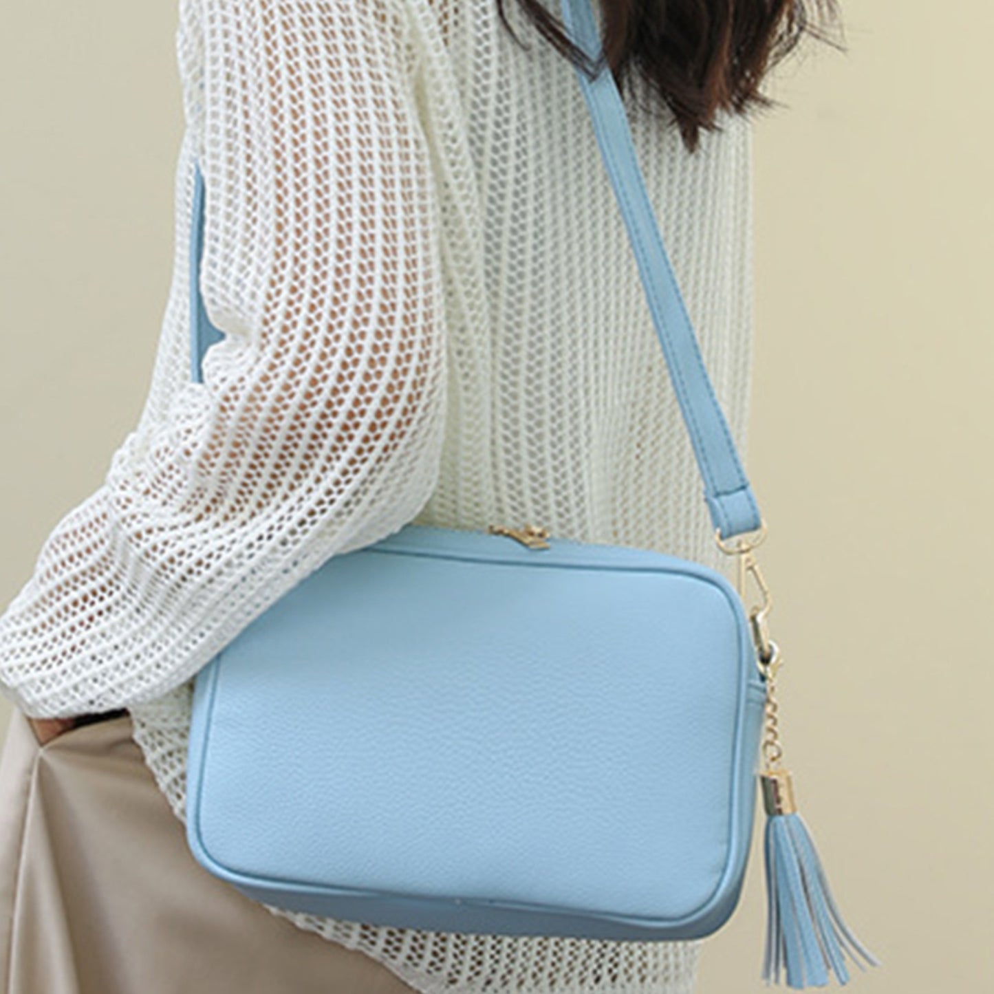 Honeybee Mumford's Tassel Leather Crossbody Bag