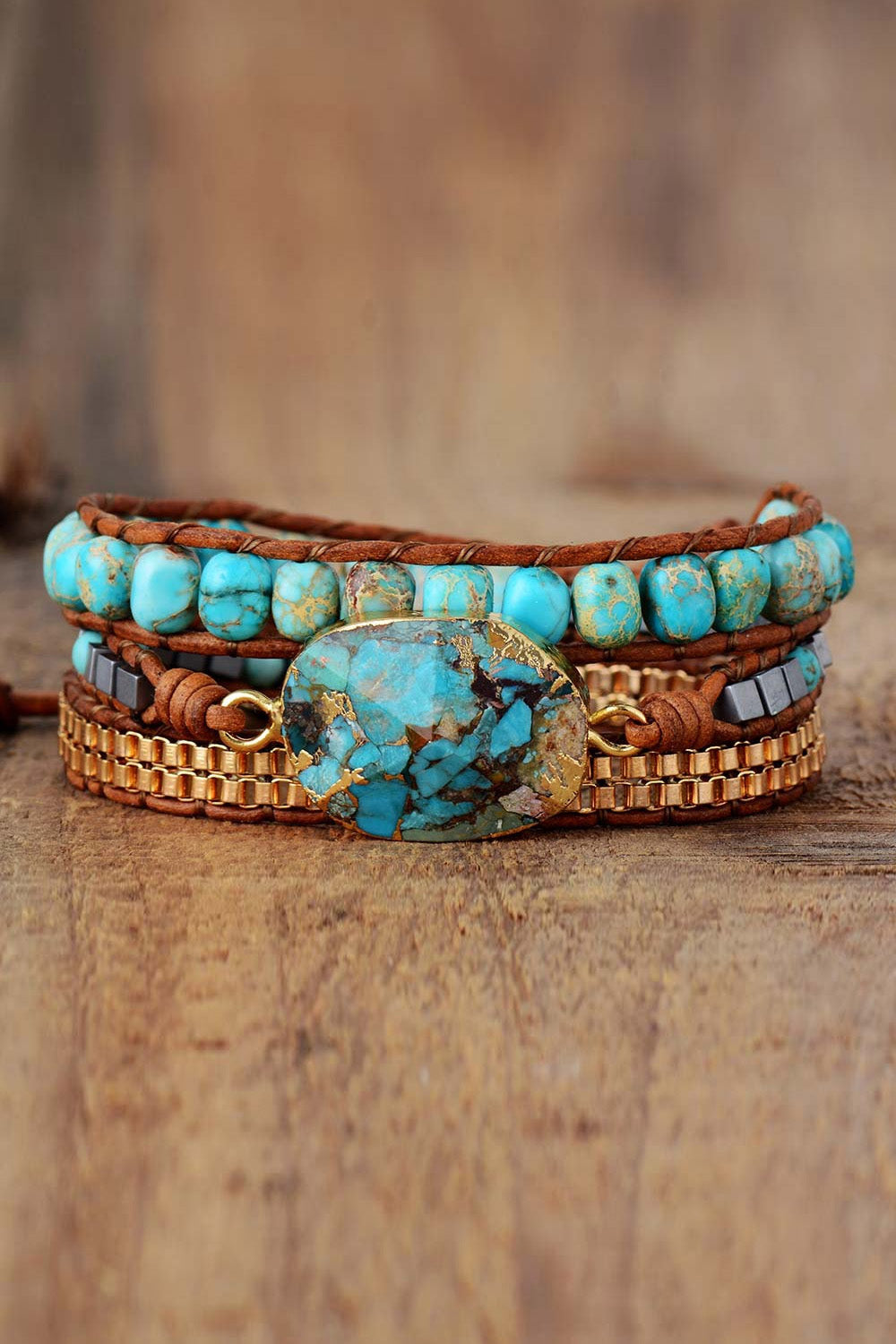 honeybee Mumford's Natural Stone Copper Bracelet