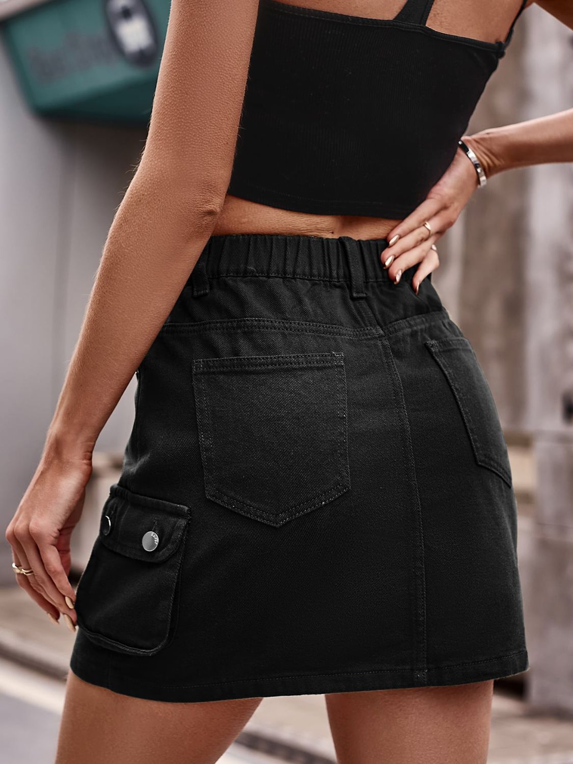 Honeybee Mumford's Denim Mini Skirt with Pockets