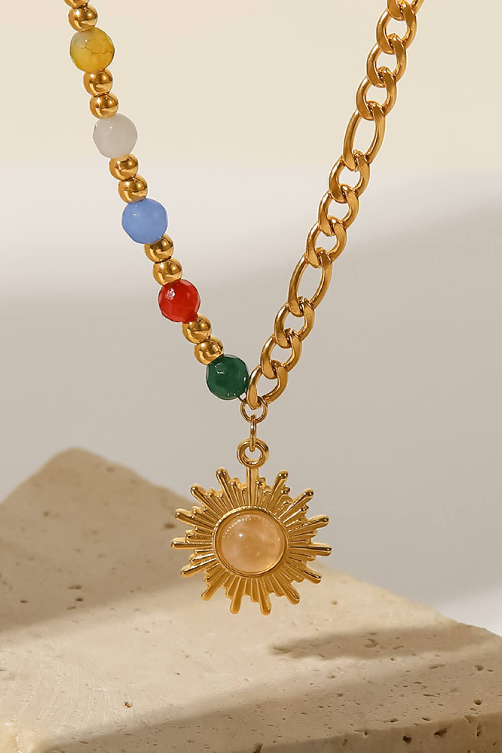 Honeybee Mumford's Opal Sun Shape Pendant Necklace