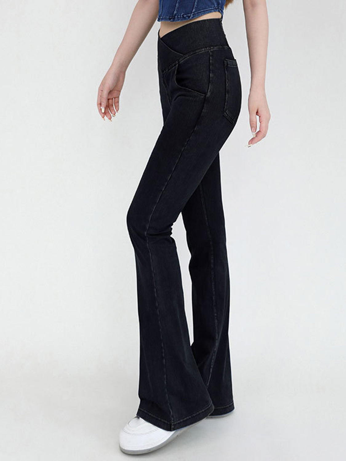 Honeybee Mumford's Wide Waistband Bootcut Jeans with Pockets