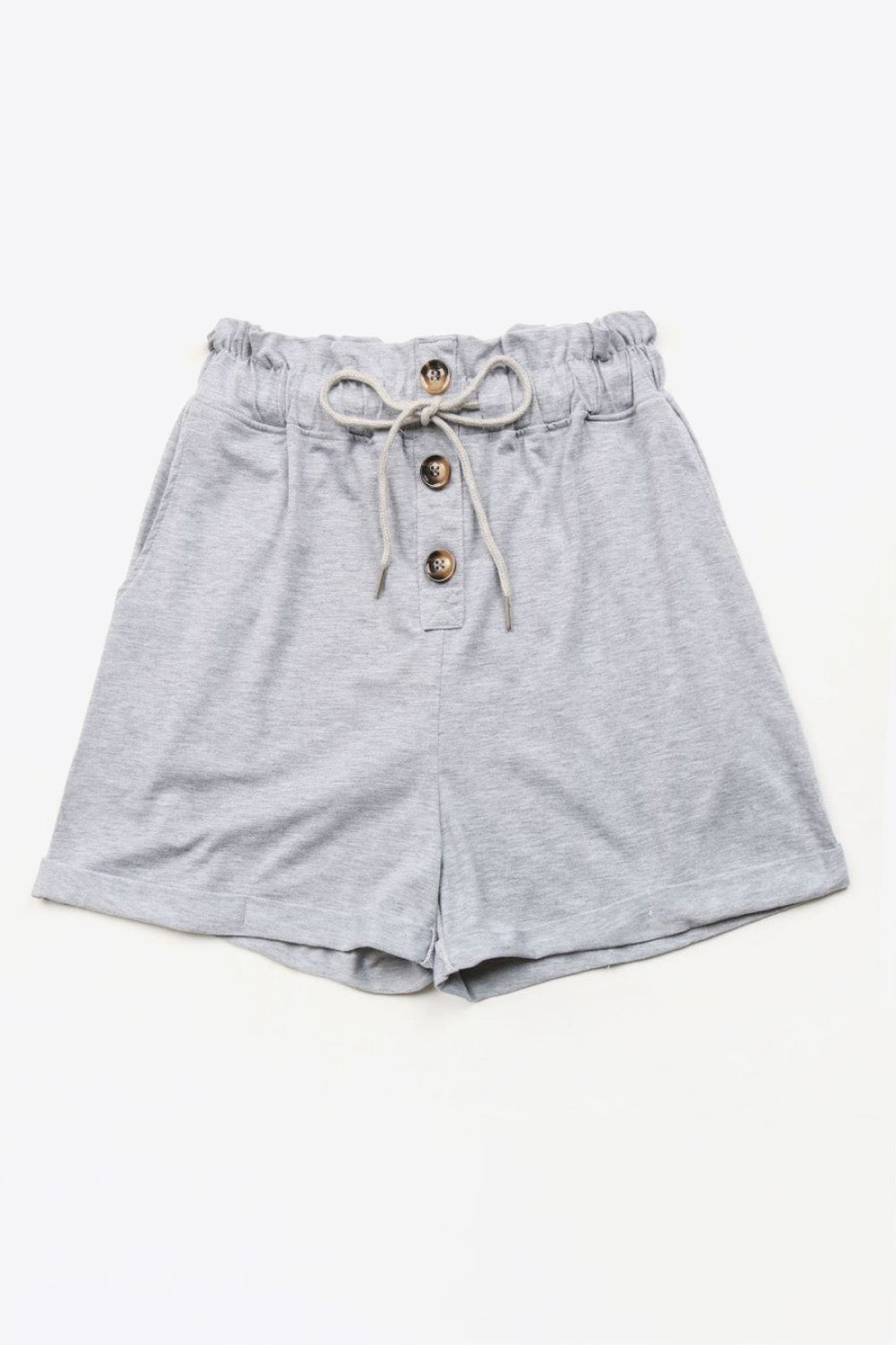 Honeybee Mumford's Buttoned Drawstring Waist Cuffed Shorts