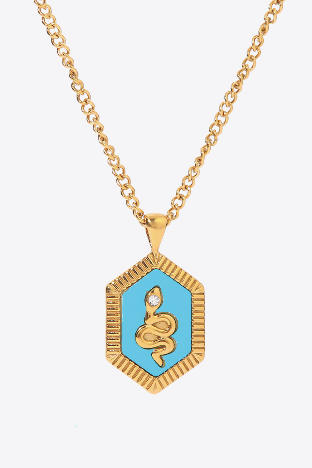 Honeybee Mumford's 18K Gold Plated Snake Geometric Pendant Necklace