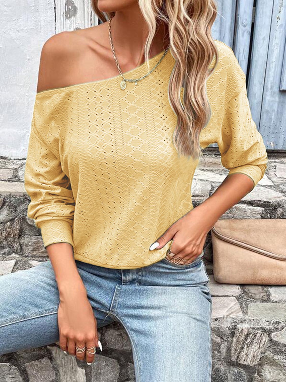 Honeybee Mumford's Eyelet Dropped Shoulder Blouse