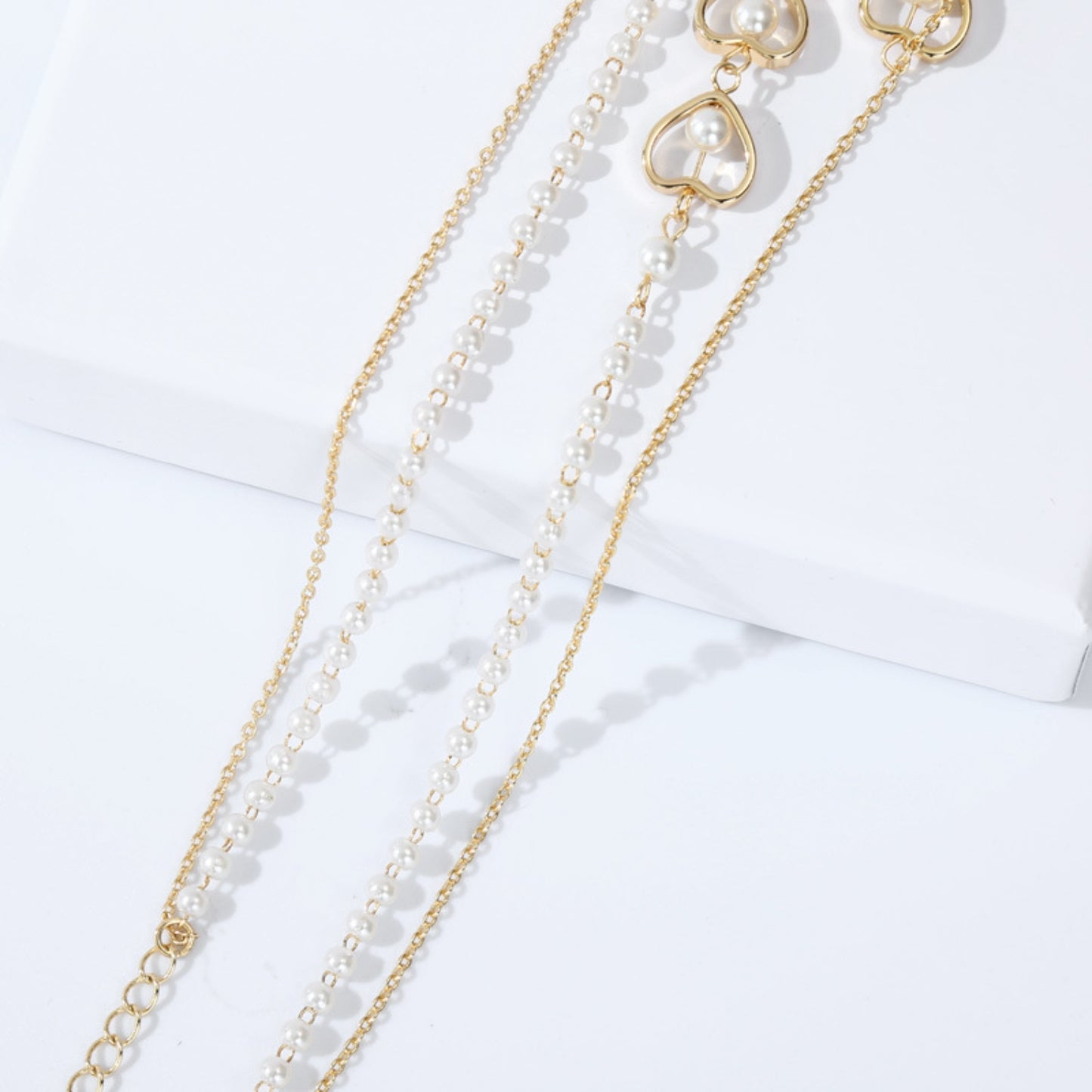 Honeybee Mumford's Double-Layered Heart & Pearl Pendant Necklace