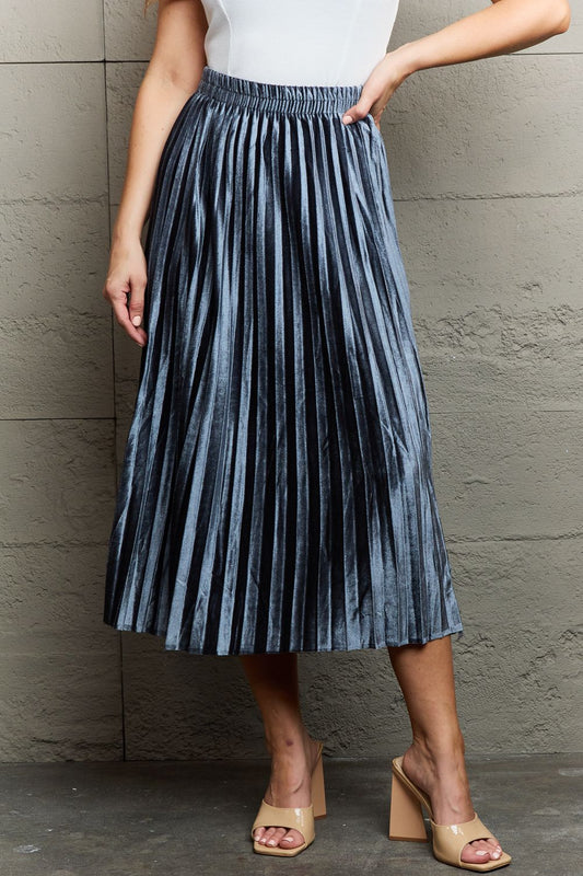 Honeybee Mumford's Accordion Pleated Flowy Midi Skirt