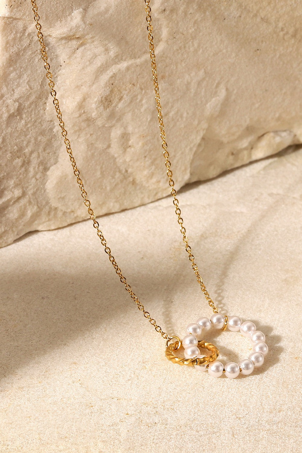 Honeybee Mumford's Pearl Hoop Link Pendant Necklace