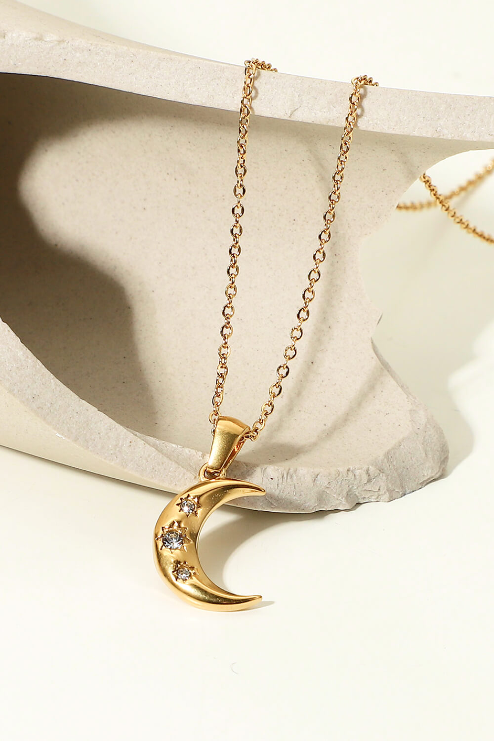 Honeybee Mumford's 18K Gold Plated Moon Pendant Necklace