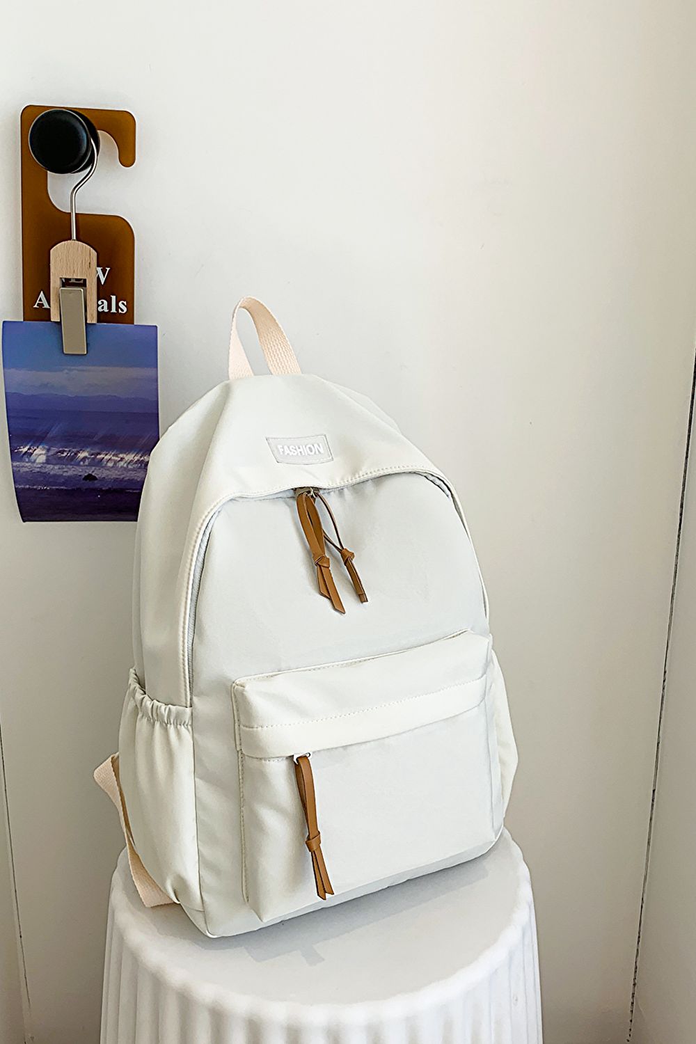 honeybee Mumford's Polyester Backpack( light purple,blue,black, peach, light green, yellow and white colors)