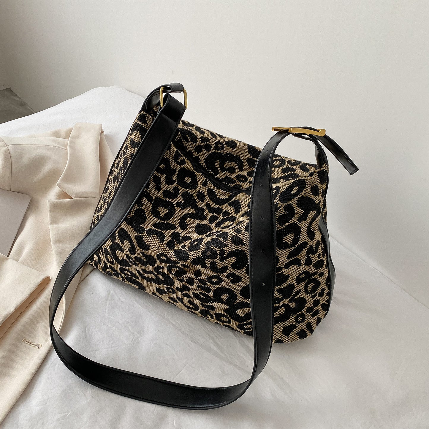 Honeybee Mumford's Leather Leopard Shoulder Bag