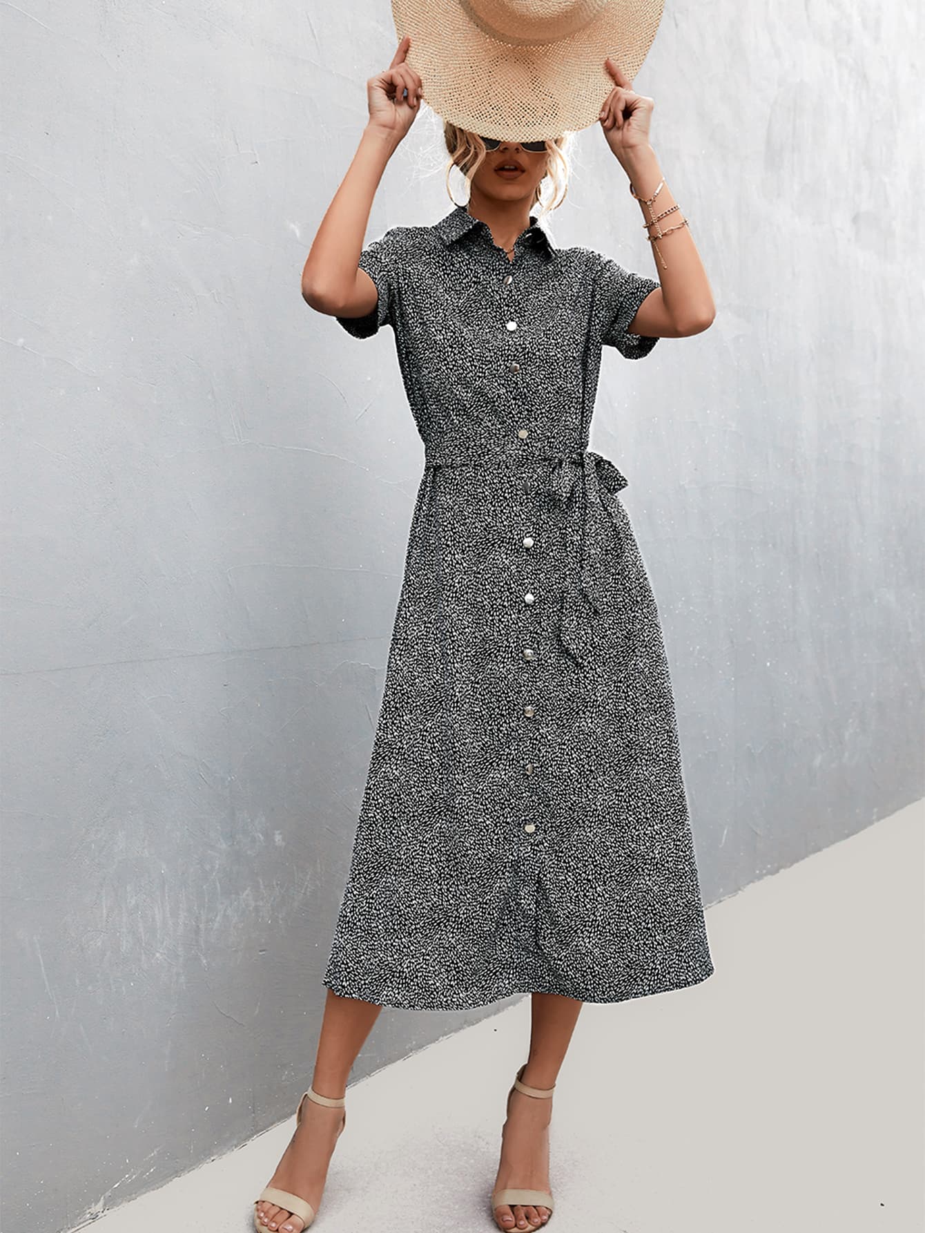 Honeybee Mumford's Tie Waist Short Sleeve Dress