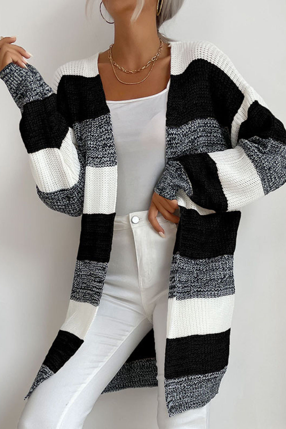 Honeybee Mumford's Striped Long Sleeve Duster Cardigan