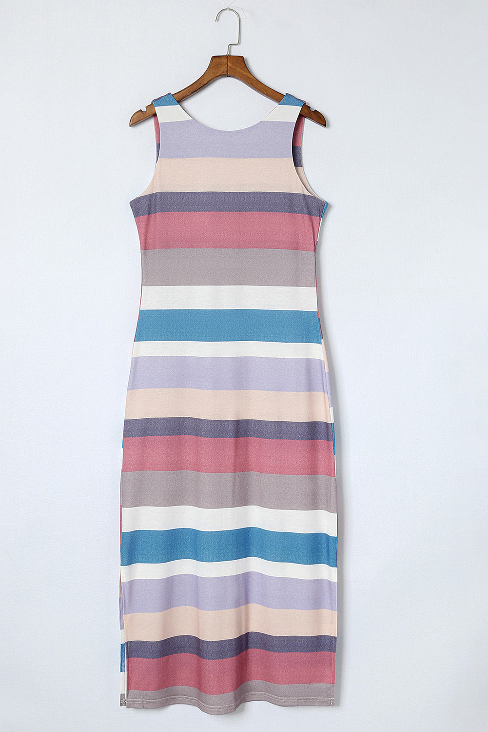 Honeybee Mumford's Striped Slit Sleeveless Maxi Dress