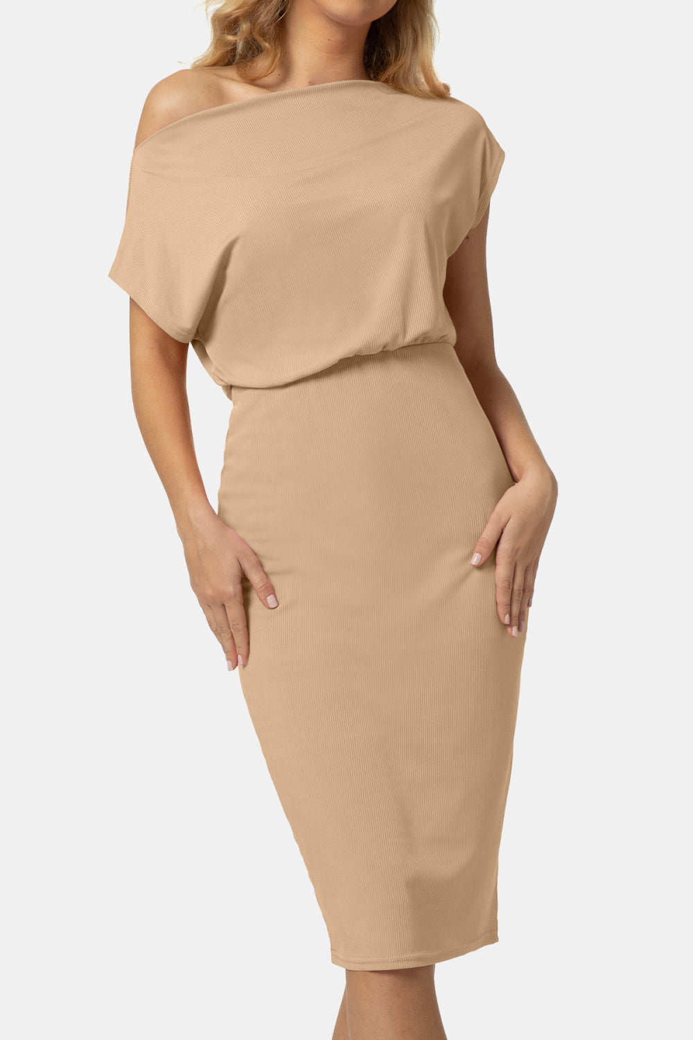 Honeybee Mumford's Short Sleeve Knee-Length Dress w/ Boat Neckline